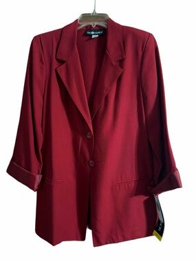Sag Harbor Crimson Red Women's Blazer Jacket